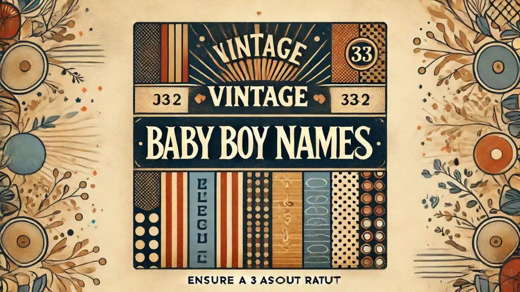 Vintage Baby Boy Names